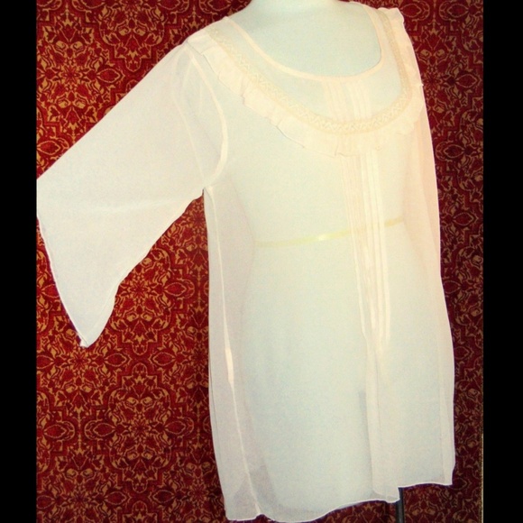 NEW PILANI'S LIVE IN STYLE peach tunic blouse M✨ - Picture 4 of 7